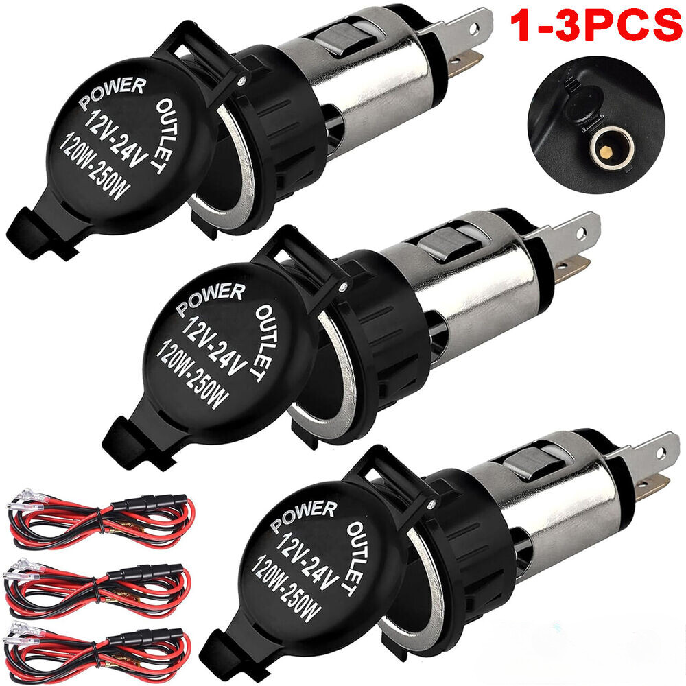 12V 10A 120W Car Boat Tractor Cigarette Lighter Power Plug Socket Outlet Plug