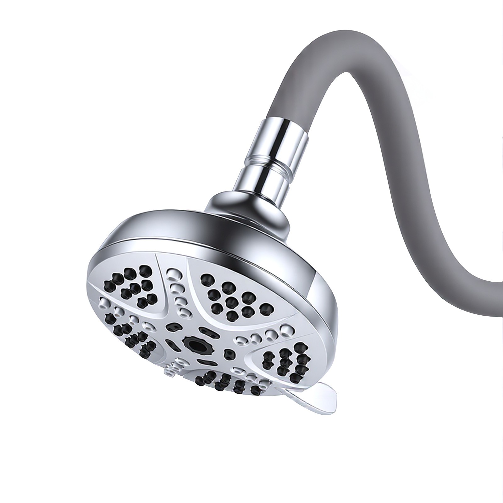 Flexible Shower Head with 18-Inch Adjustable Neck 7-Spray Modes Wall-Mounted