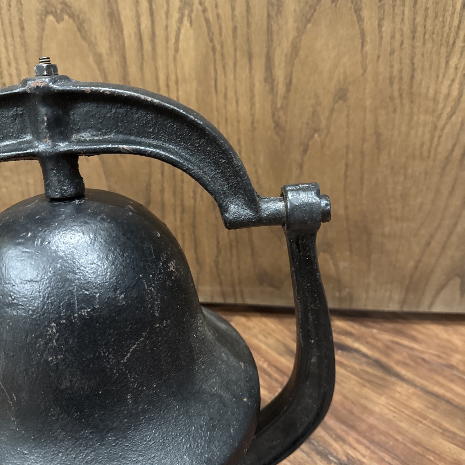 Antique Cast Iron USA Farm School Dinner Church Bell With Yoke 8.5” inches