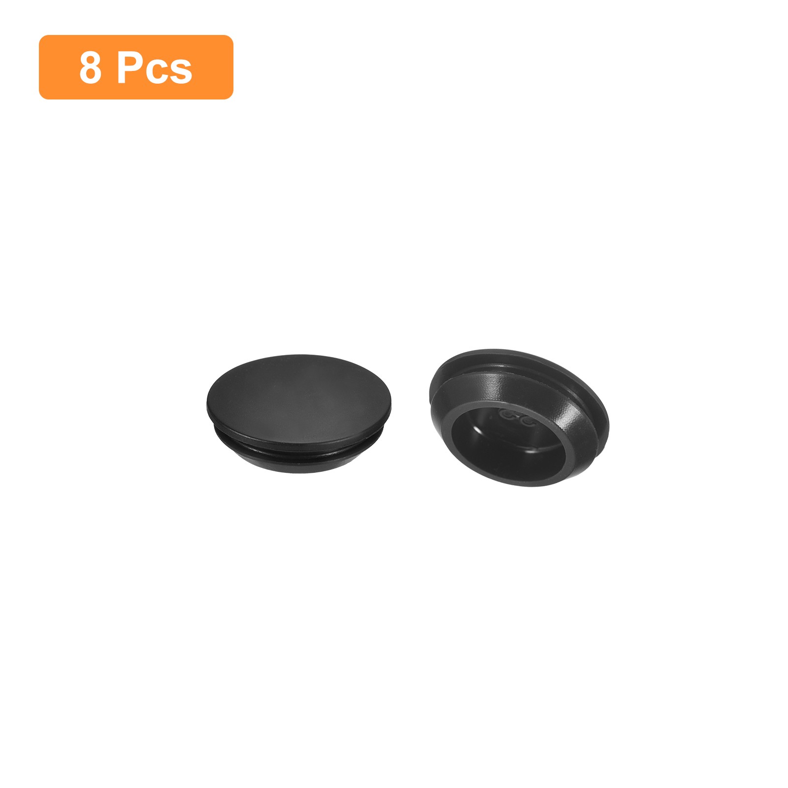 8Pcs Silicone Plugs Rubber Round Hole Plugs for 22-24mm Hole Black