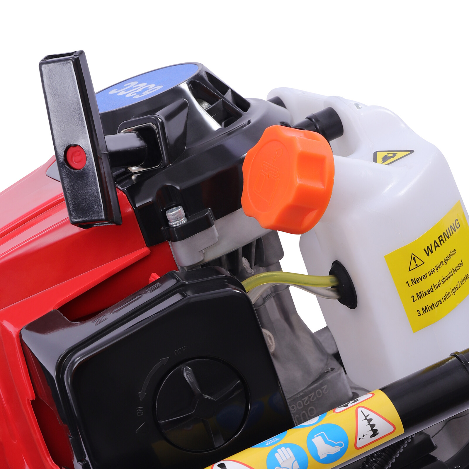 63cc 2-Stroke 3HP Gas Post Hole Digger with 12-Inch Earth Auger