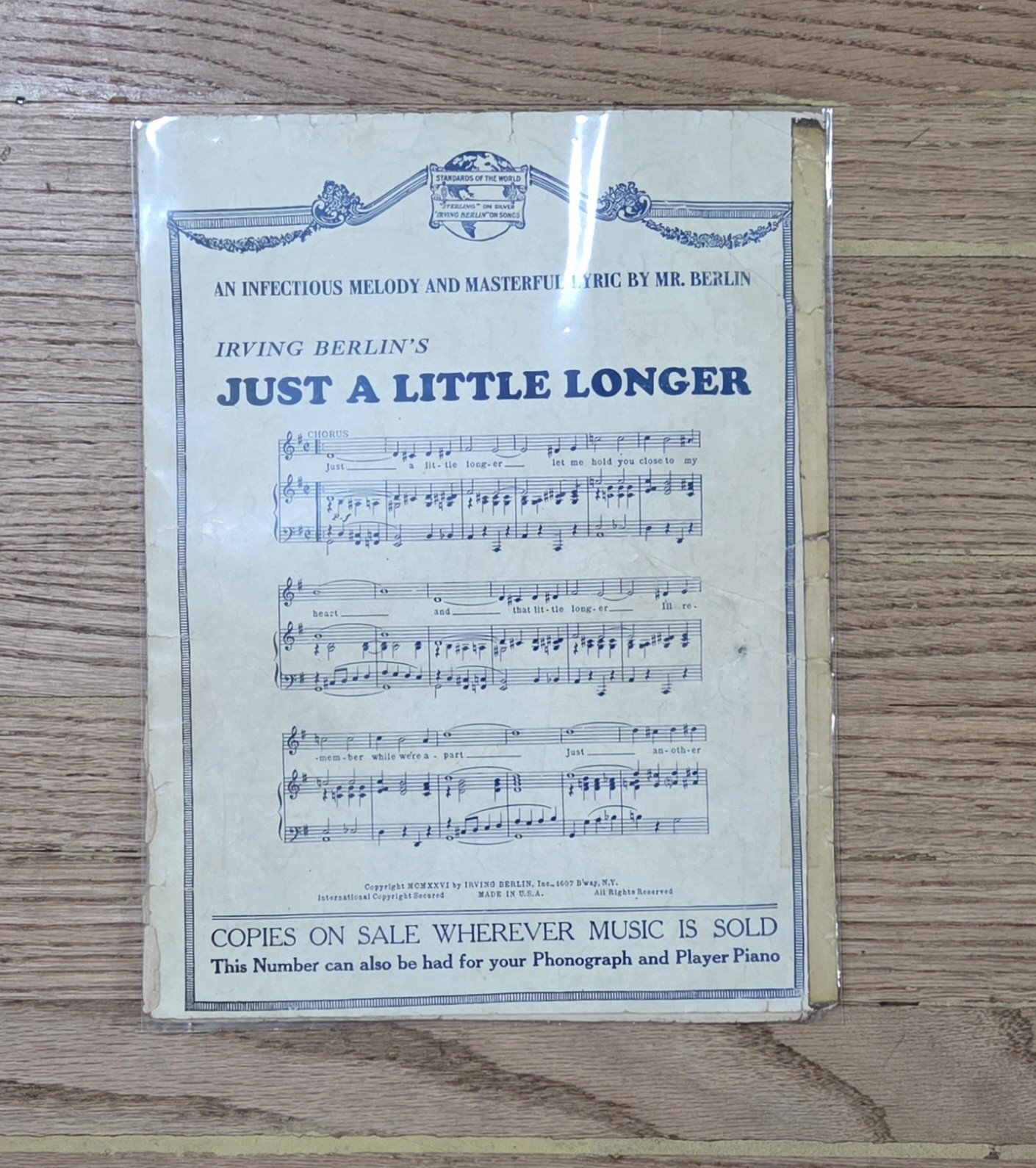 (6) Vintage Irving Berlin Music Sheets Lot