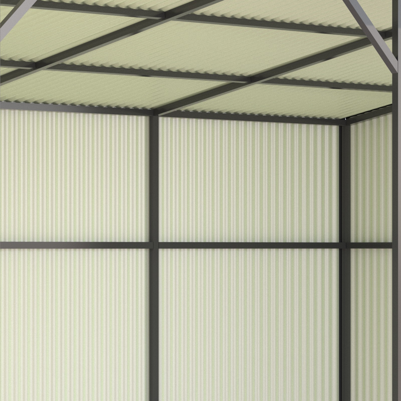 20'x12' Galvanized Metal Shed Livestock Shelter Farm Animal Shelter Goat CowShed