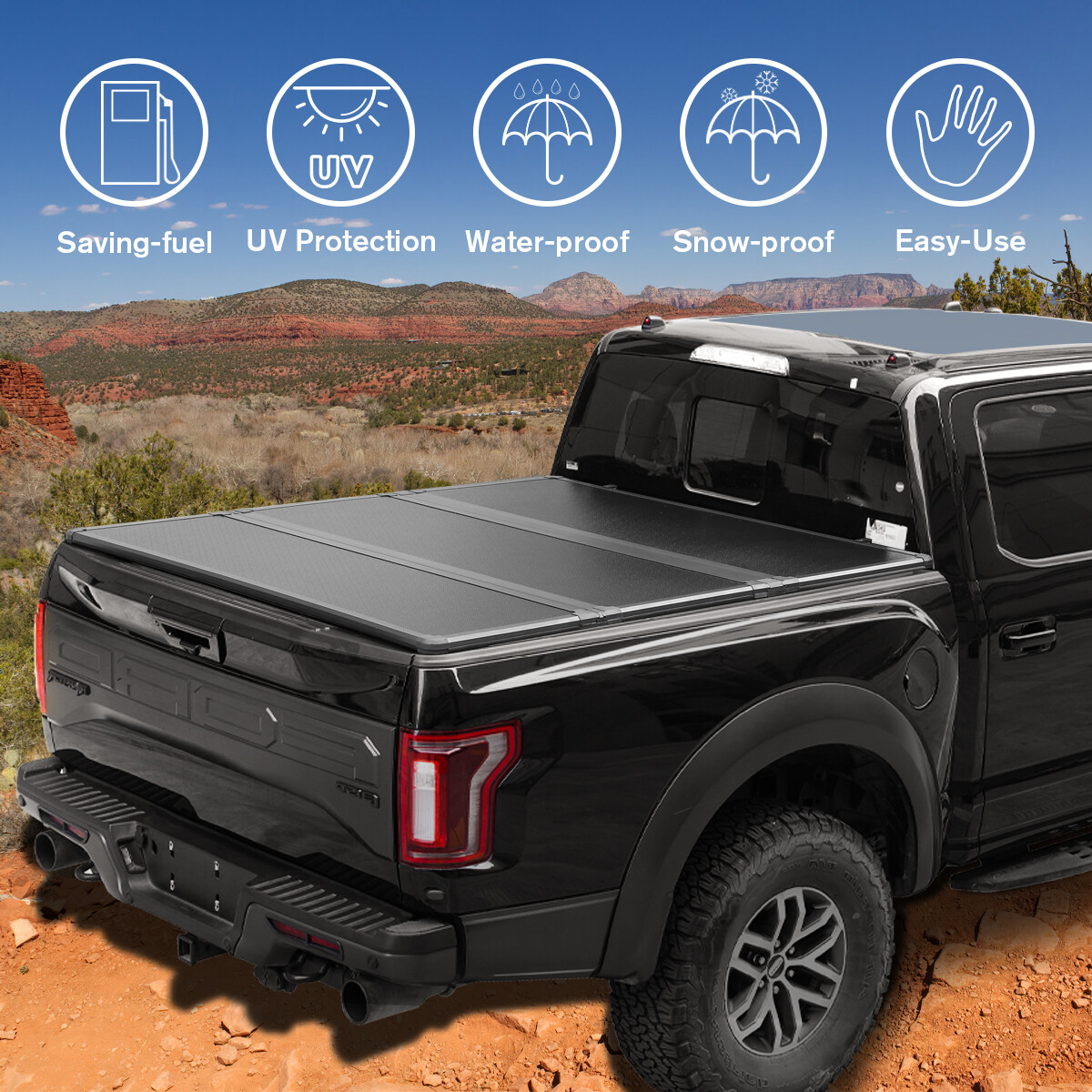 6.8FT Hard Tri-Fold Tonneau Cover Truck Bed for 1999-2024 F250 F350 SuperDuty