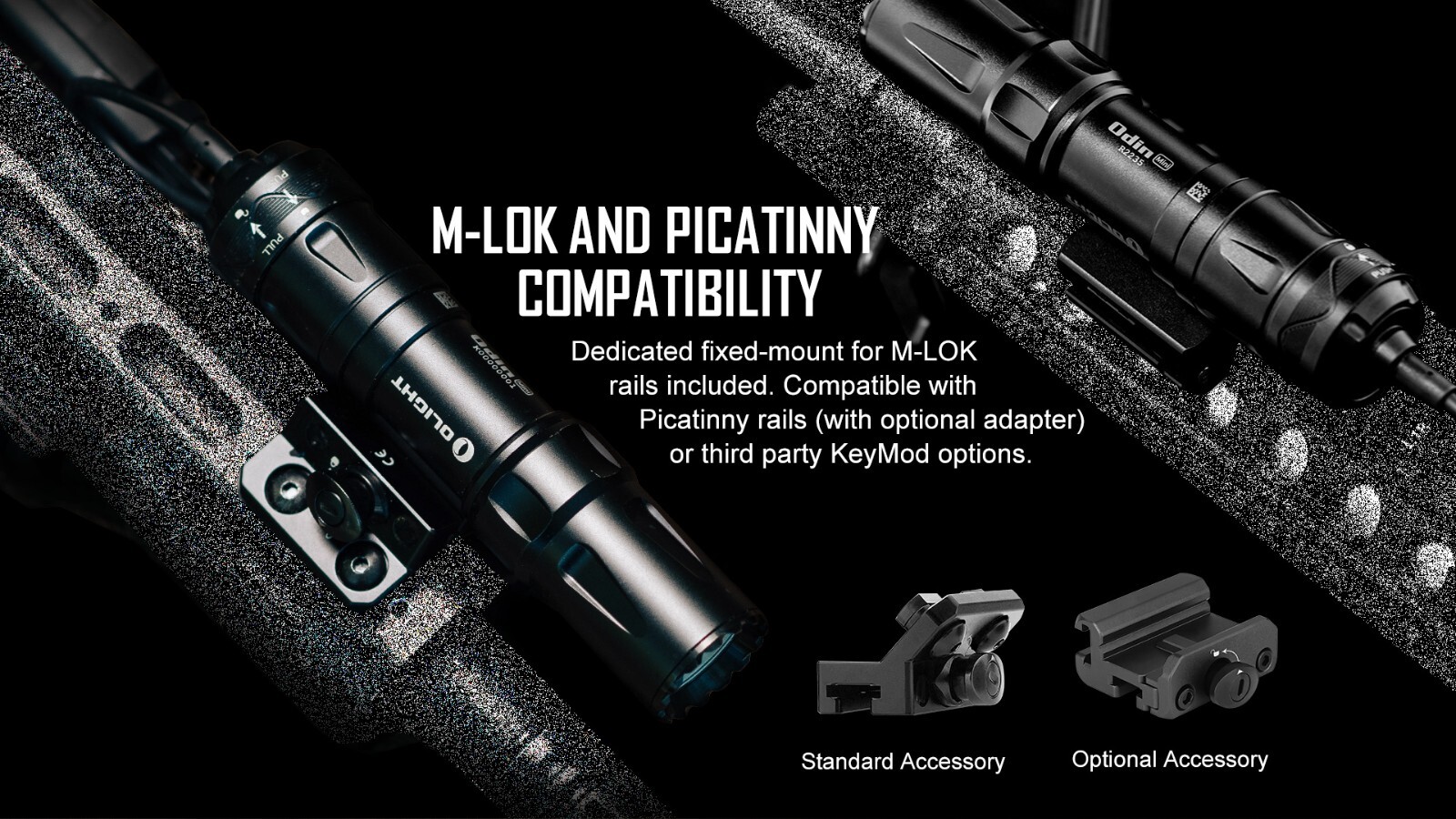 Olight Odin Mini Desert Tan 1250 Lumen Rechargeable Rail Mount Flashlight Kit