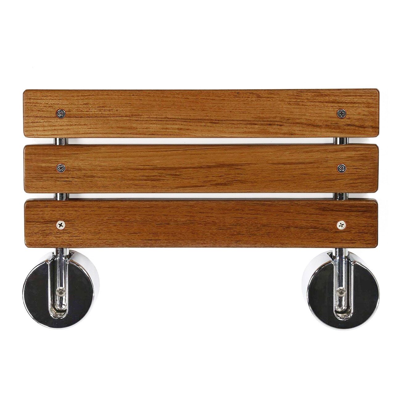 Clevr 20in Teak Folding Shower Seat Bench Wall Mount, New