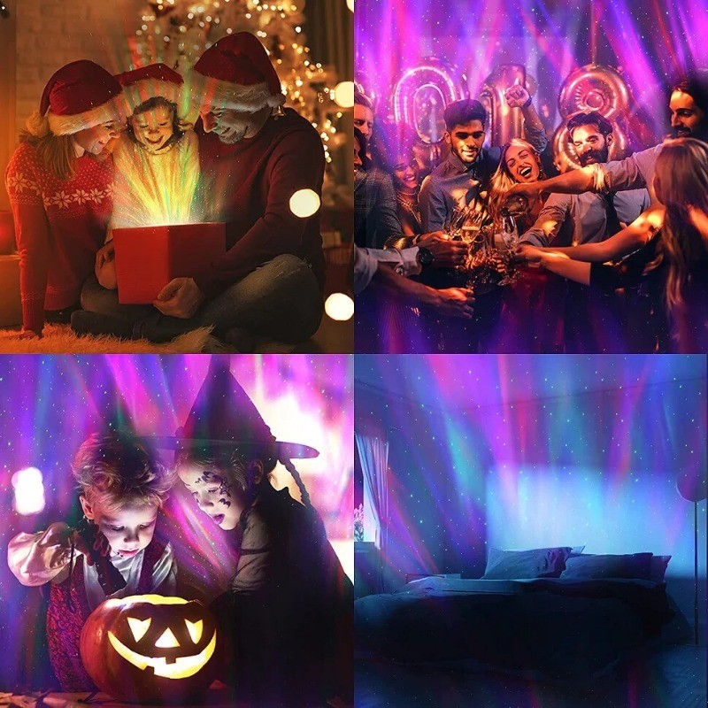 2 Pcs LED Northern Lights Projection Aurora Galaxy Projector Lamp Night Light US