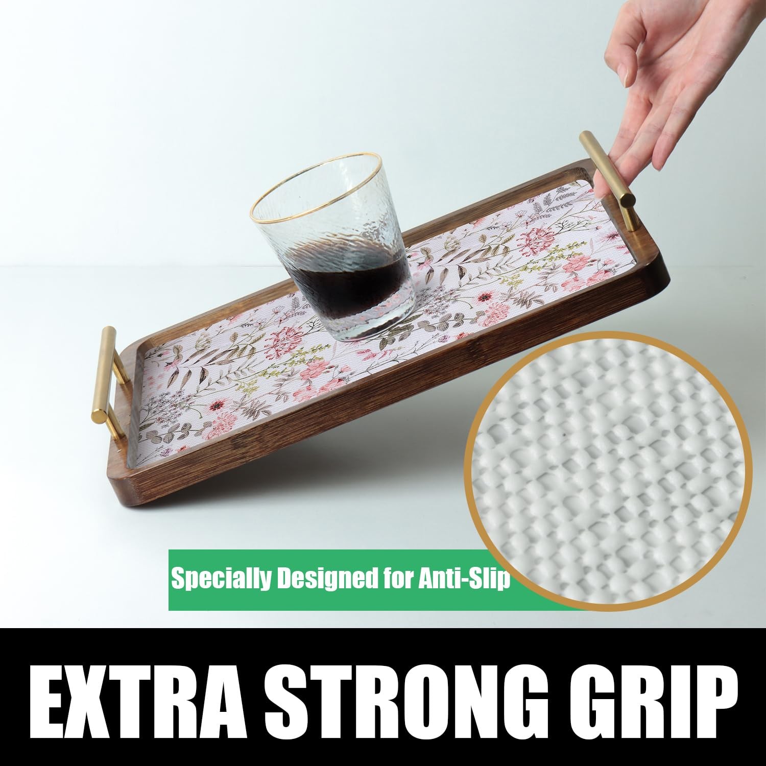 Leaf Floral Shelf Liners Non Adhesive and Strong Non-Slip Shelf and Drawer Li...