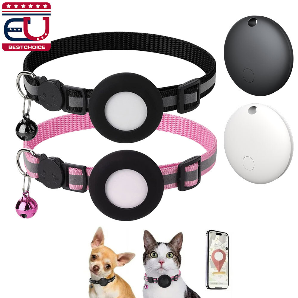 Dog Pet Cat Collar Reflective with Bell Anti-Loss Location Device for IOS GPS