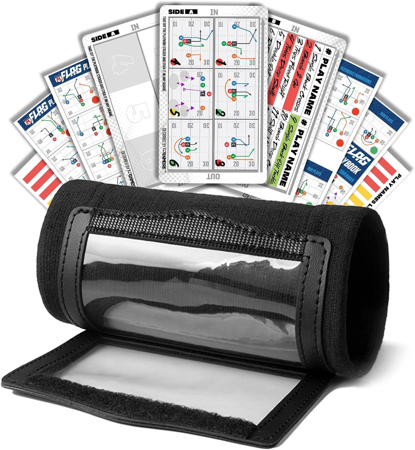 1NMORE Football Wristbands with Playbook System,Wrist Coach for Youth,5On5 Flag