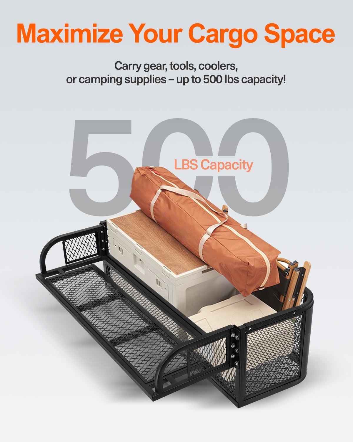 Heavy Duty ATV UTV Rear Cargo Basket Drop Style Steel Storage Rack 500 lbs