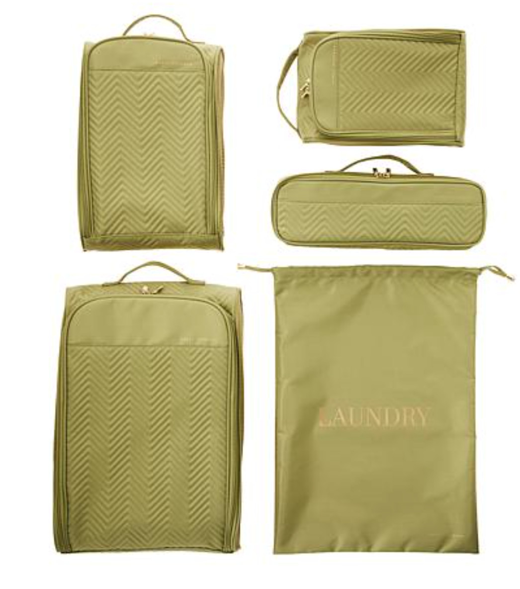 Marcy McKenna Hamptons 5-Piece Set Traveling Packing Cube Sage Green NWT