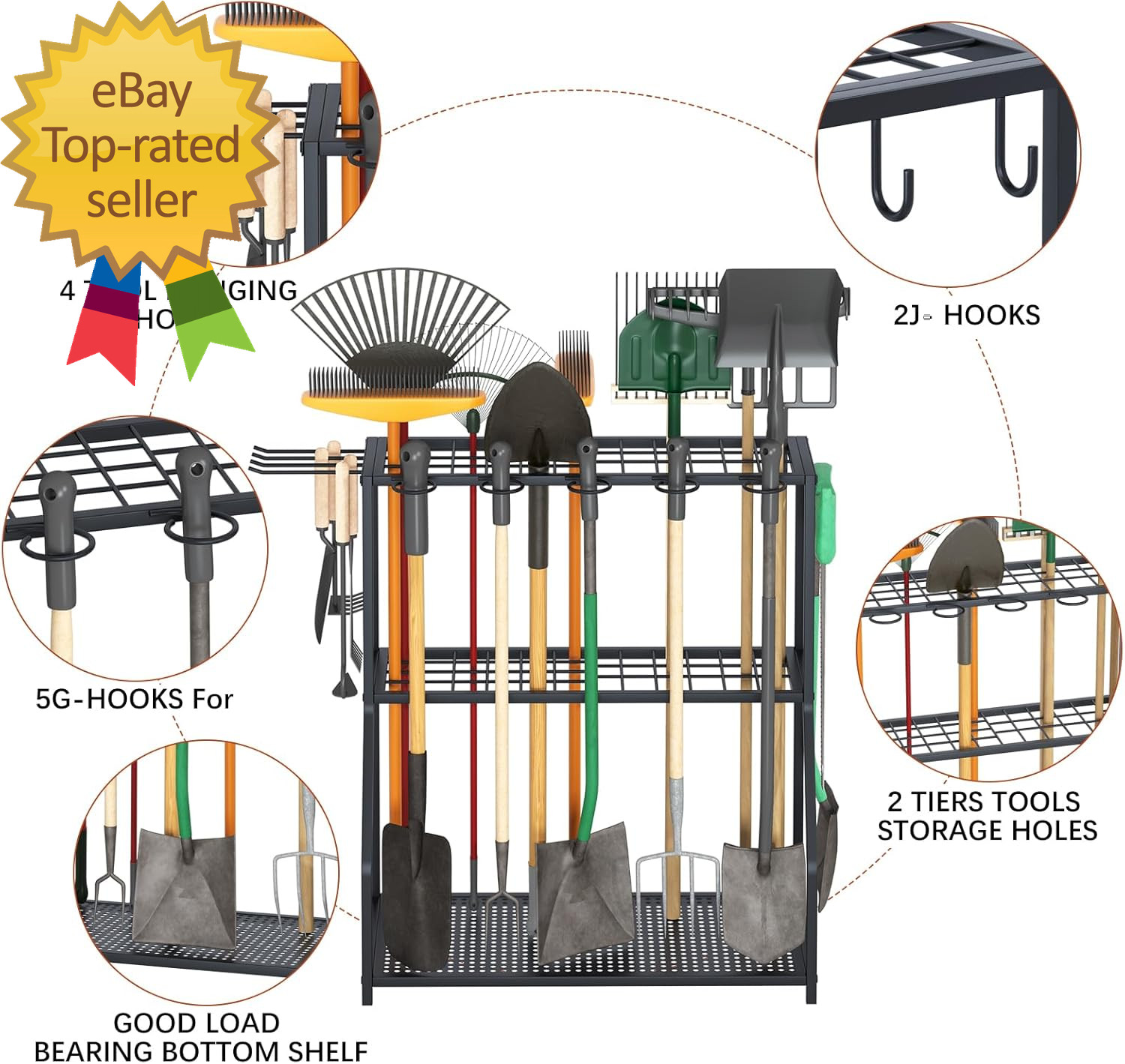 Garden Tool Organizer Yard Tool Storage Rack Garden Organizer Steel Yard Tool Ra