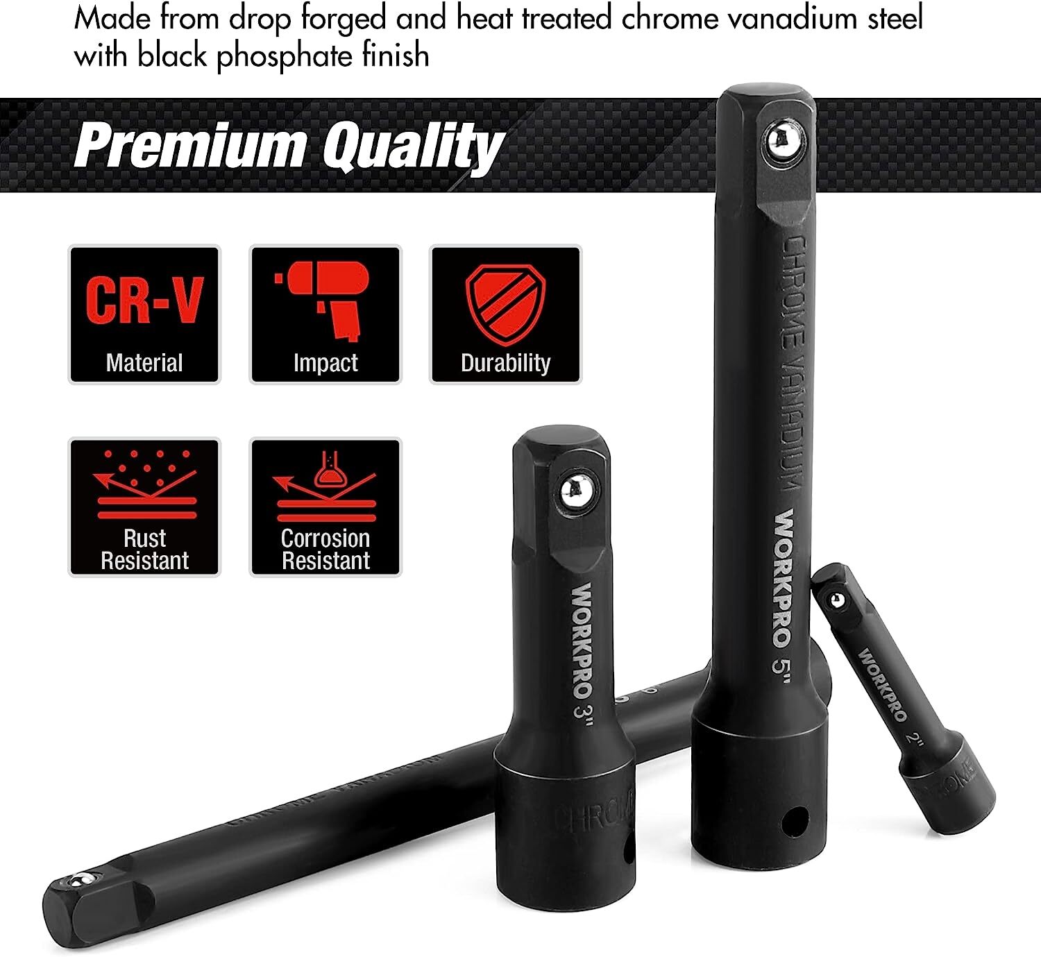 WORKPRO Impact Driver Extension Bar 18PC/9PCS Drive Socket Extension Accessories