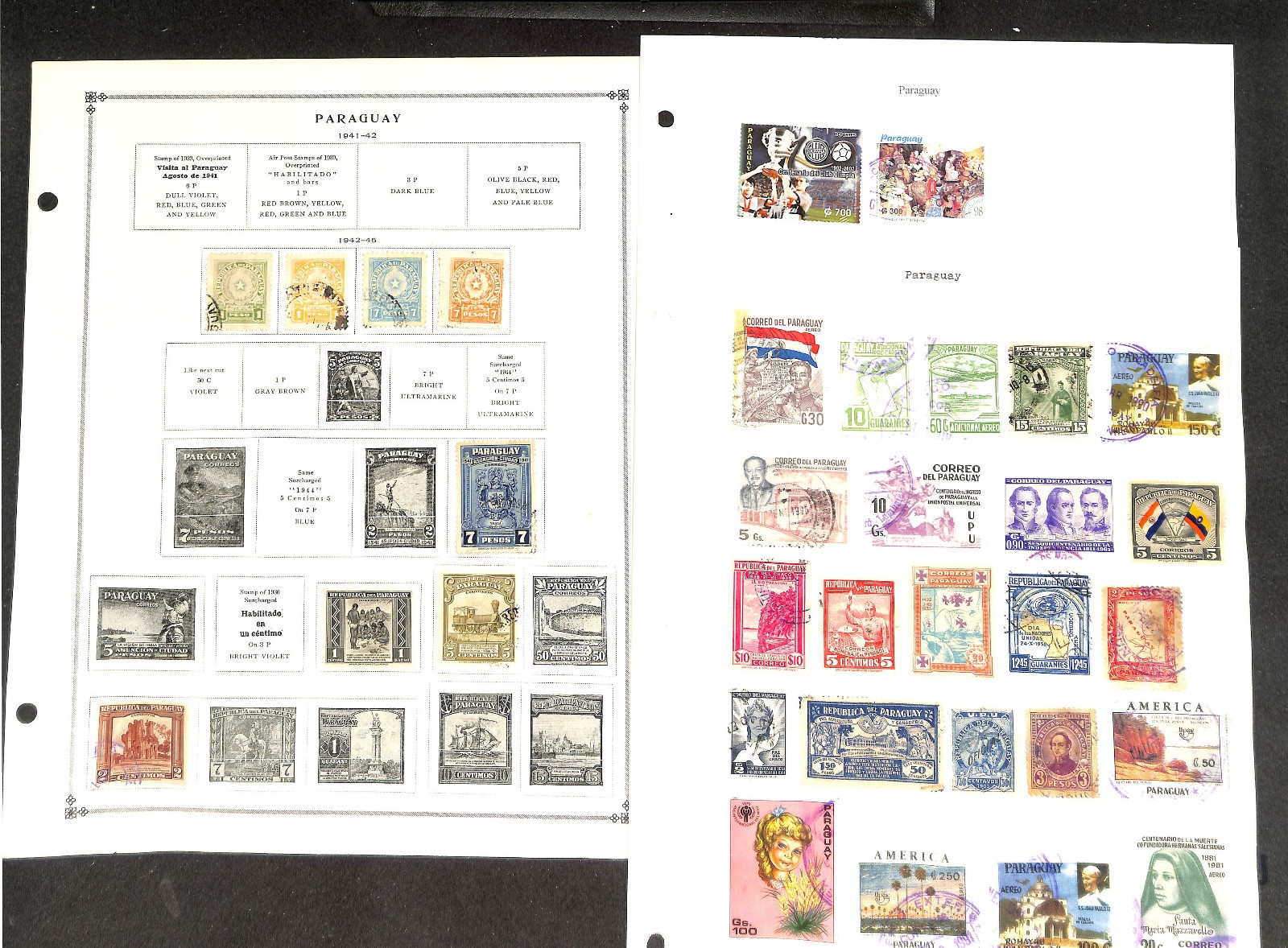 Paraguay Stamp Collection on 35 Scott International Pages, 1879-1959 (BF)