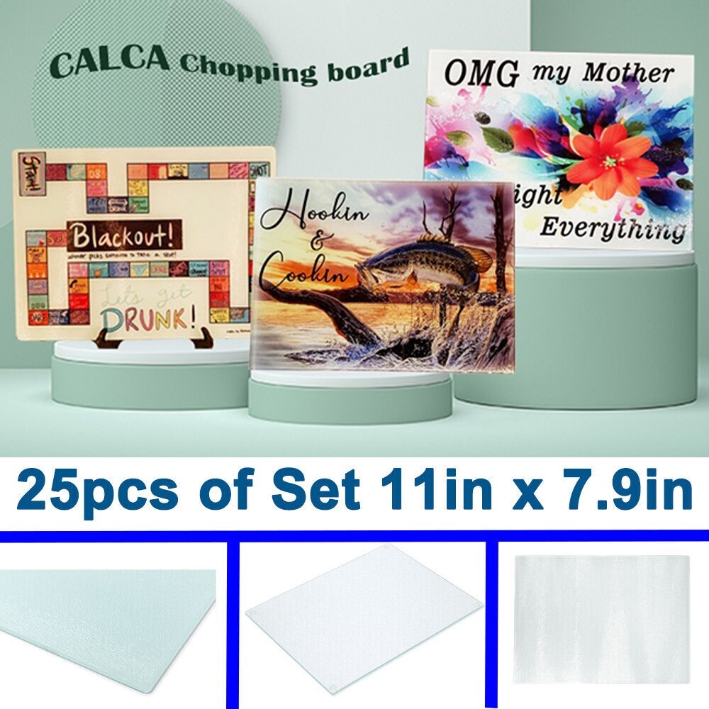 25Pack 11inx7.9in Glass Cutting Board Sublimation Transfer Tempered California!