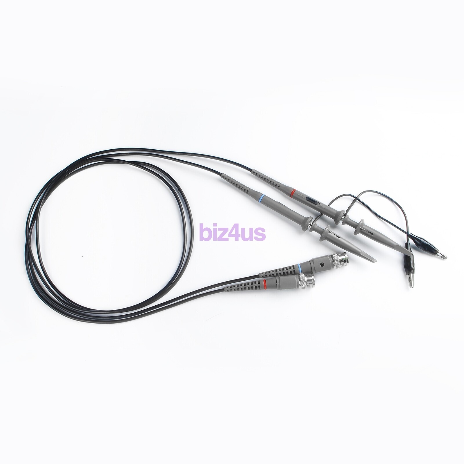 2xFor BNC Oscilloscope Probe Kit P6100 100MHz 1X 10X Precision Scope Clip Probes