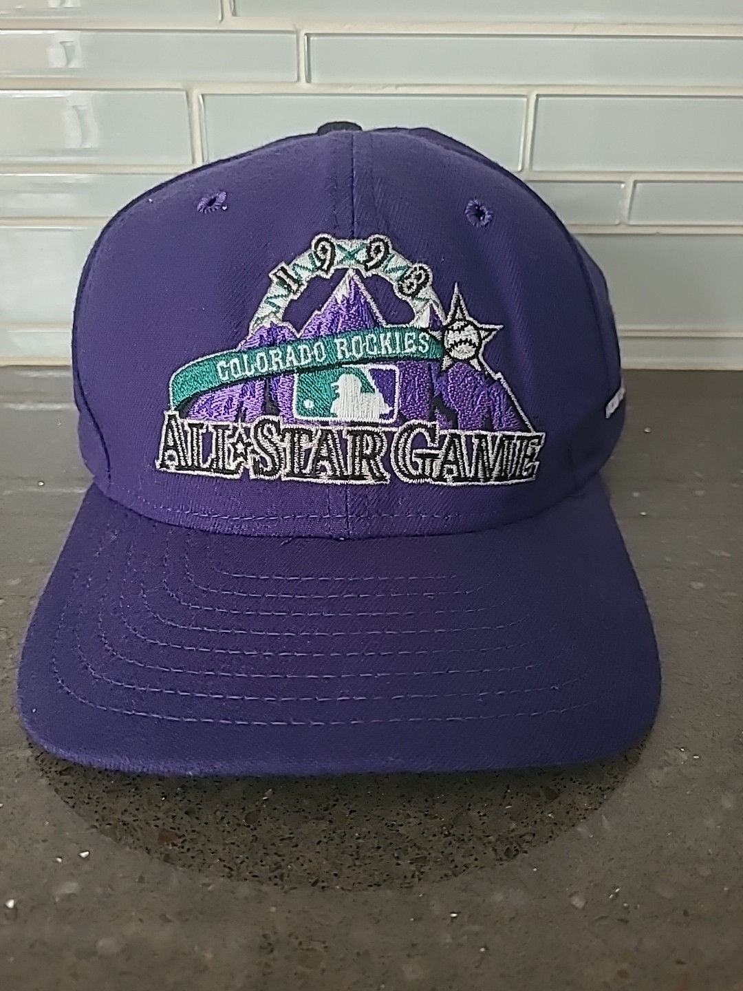 Vintage Colorado Rockies cap snap back purple All Star Game 1998 Staff Hat