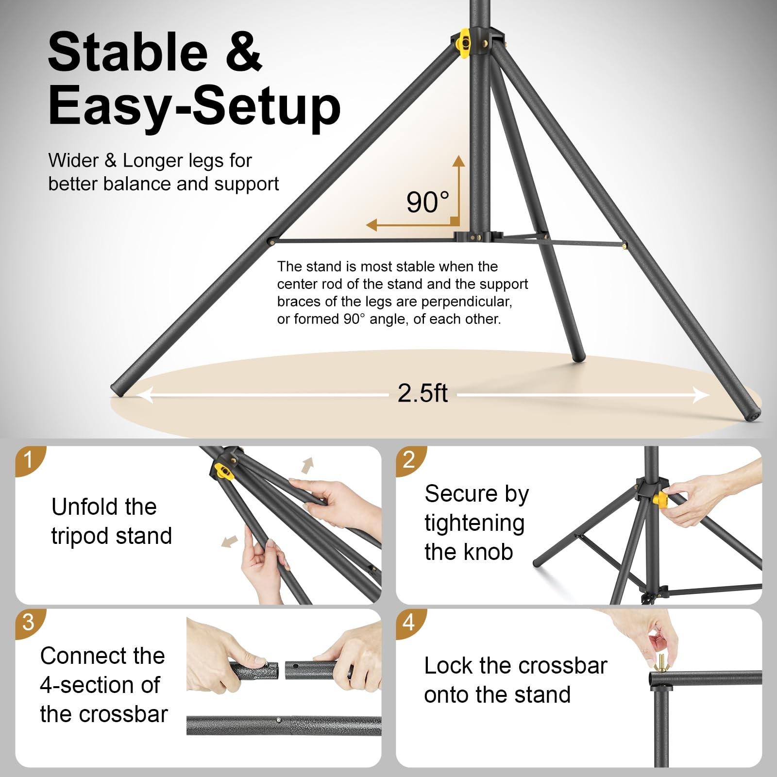 Adjustable Photo Background Stand 10x6.5ft Studio Backdrop Support Kit