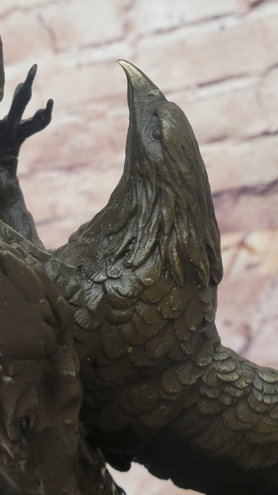 Two American Bald Eagles Fighting Bronze Sculpture Statue Decor Signed Original