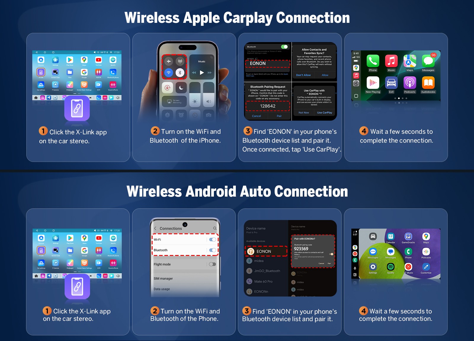 CAM+DVR+FDF1X7S Android 14 6+64 9" Car Stereo GPS HeadUnit CarPlay For Ford F150