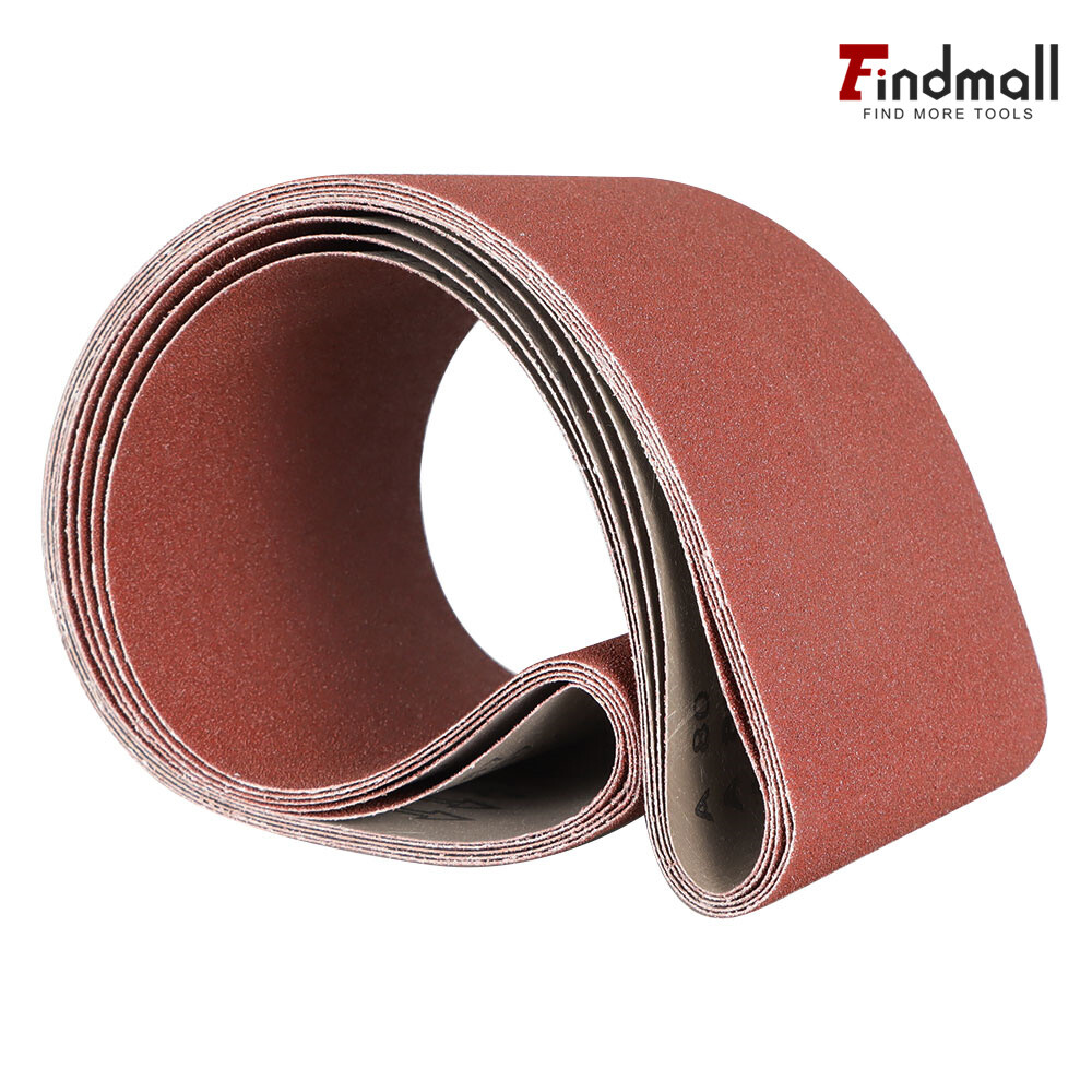 Findmall 5 Pack 6" X 48" 80 Grit Premium Aluminum Sanding Belts