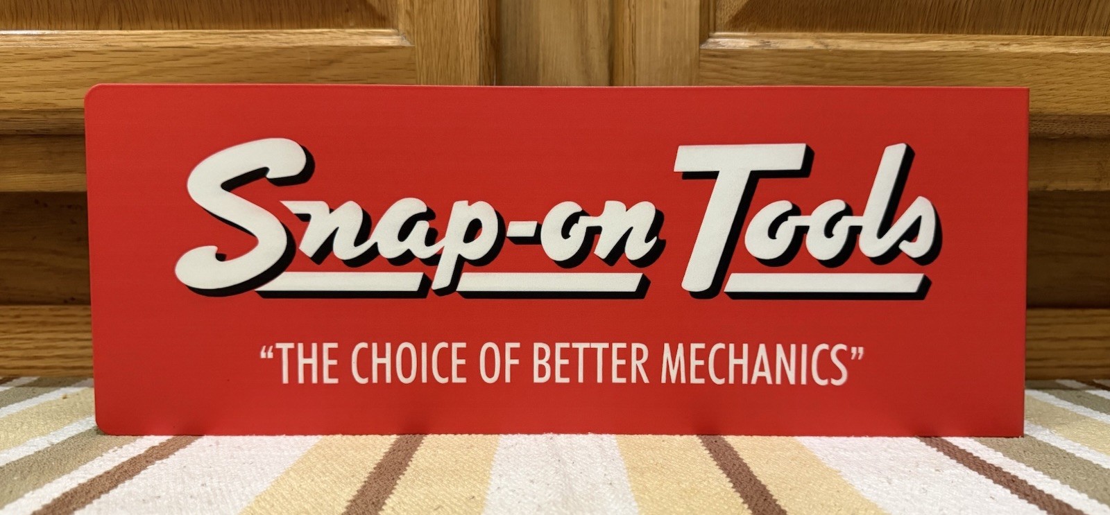 Snap-On Tools Sign Mechanic Garage Gas Oil Double Sided Vintage Style Wall Decor