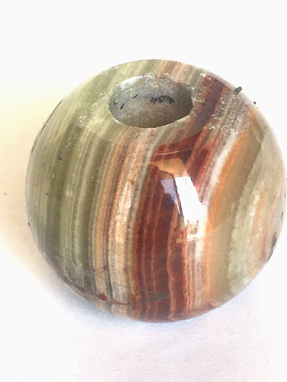 NEW OLD STOCK~ 2.5" dia Onyx Ball Lamp Spacer Break lamp part-Med Green