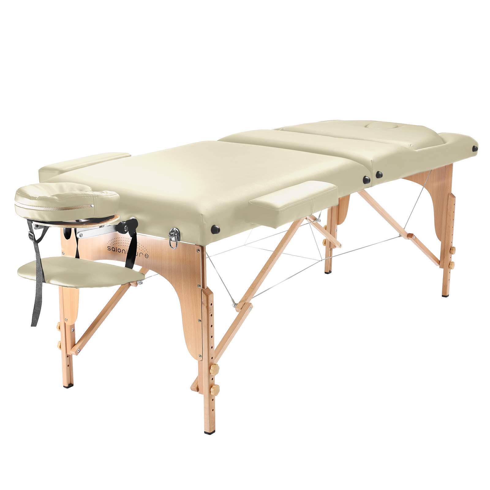 Portable Cream Massage Table with Bolster and Tilt Backrest