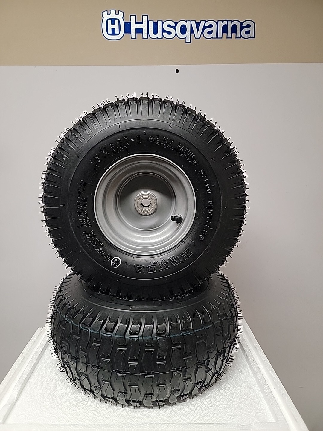 Set of (2) 15X6.00-6 Kenda Husqvarna Lawnmower Tires & Wheels Craftsman