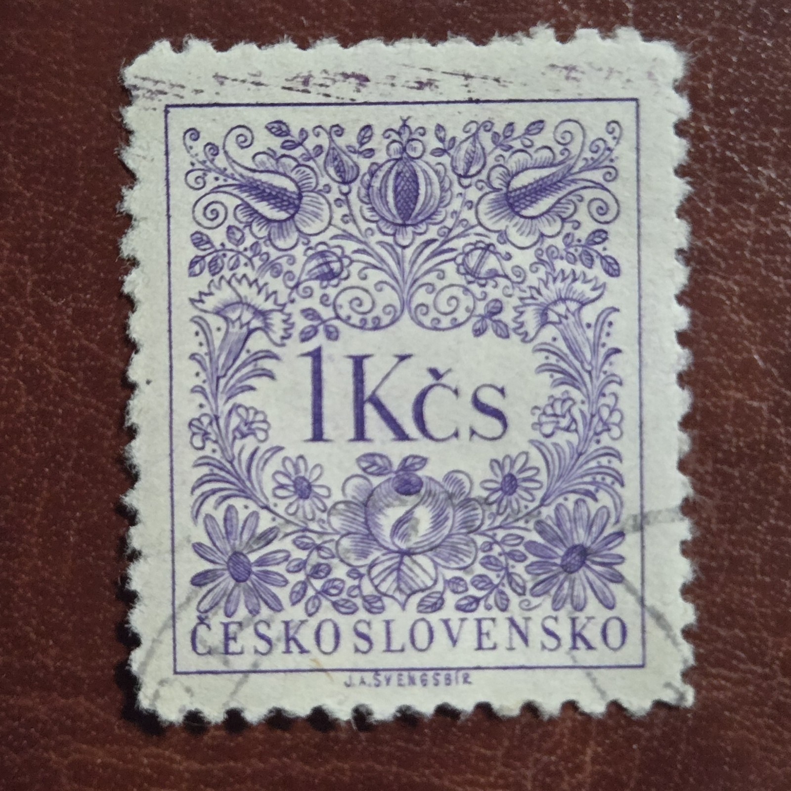 Czechoslovakia 1954-1963 1 Kčs Purple Postage Due Stamp S116