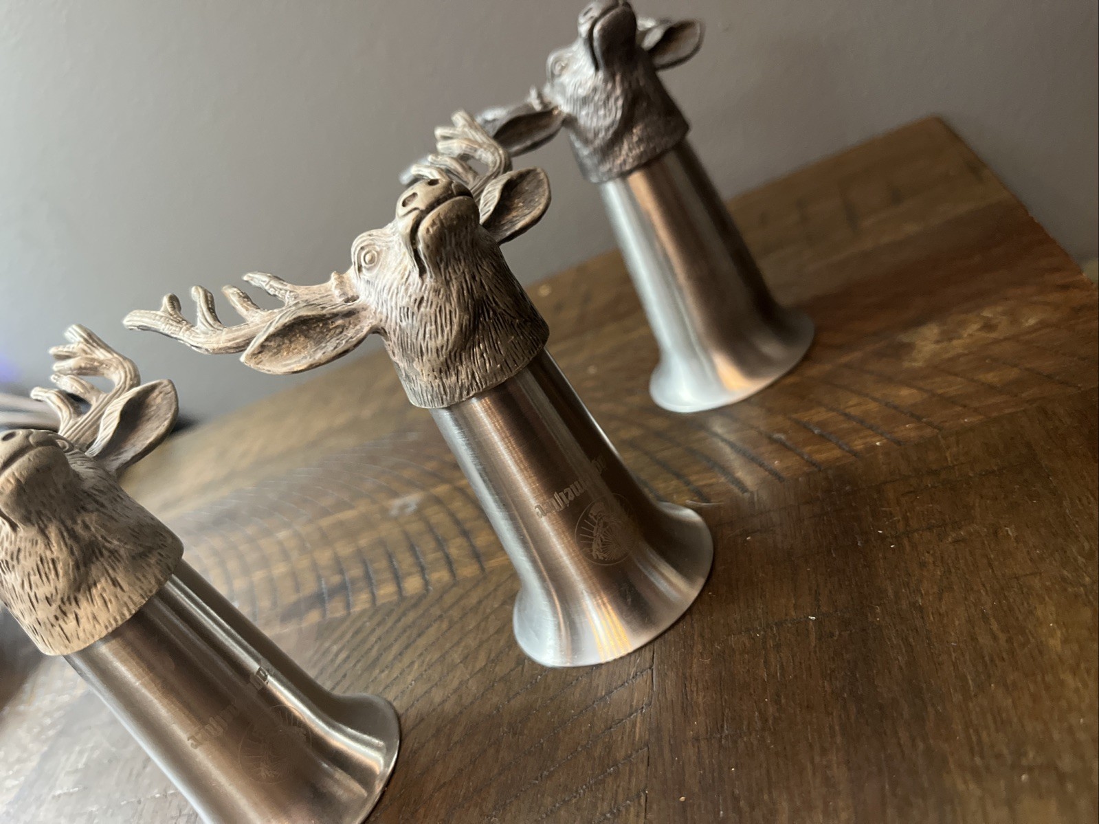 3 Jägermeister Stag Head Shot Glasses Metal