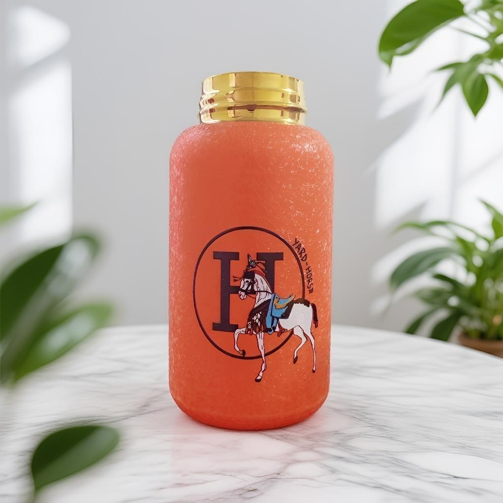 Hermès VIP Gift Orange Titanium Insulated Bottle Horse Design Portable