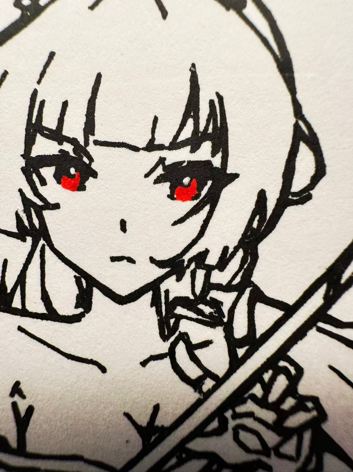 Hand Drawn (Not a Print) Miyabi Zenless Zone Zero Framed Pen & Ink Art Drawing