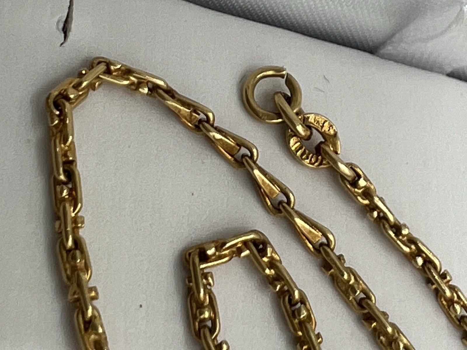 18k 750 Yellow Gold Antique Vintage Pocket Watch Chain - Unique & Unusual Link