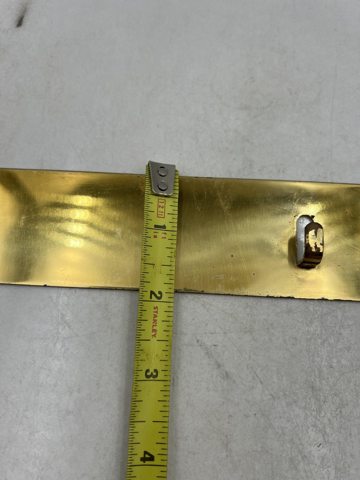 Vintage Brass Picture Rail Hook Strip Wall Mount 20in Art Hanging Display Bar