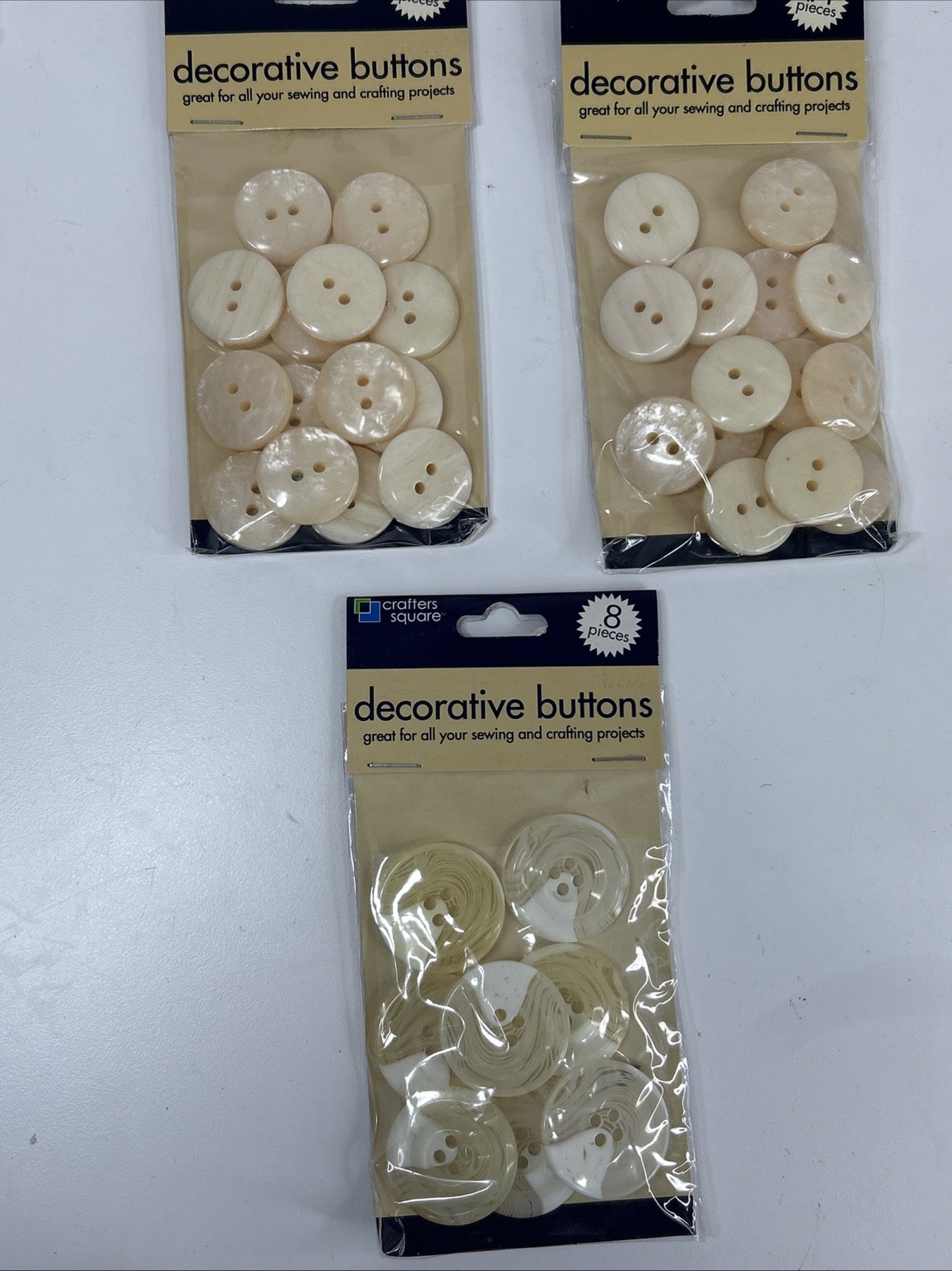 Crafters Square Buttons Lot Flower Sewing Jewelry Craft Marble Acrylic Plastic