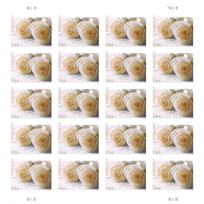 60 FOREVER STAMPS White Rose 3 SHEETS Of 20 Wedding Anniversary MNH