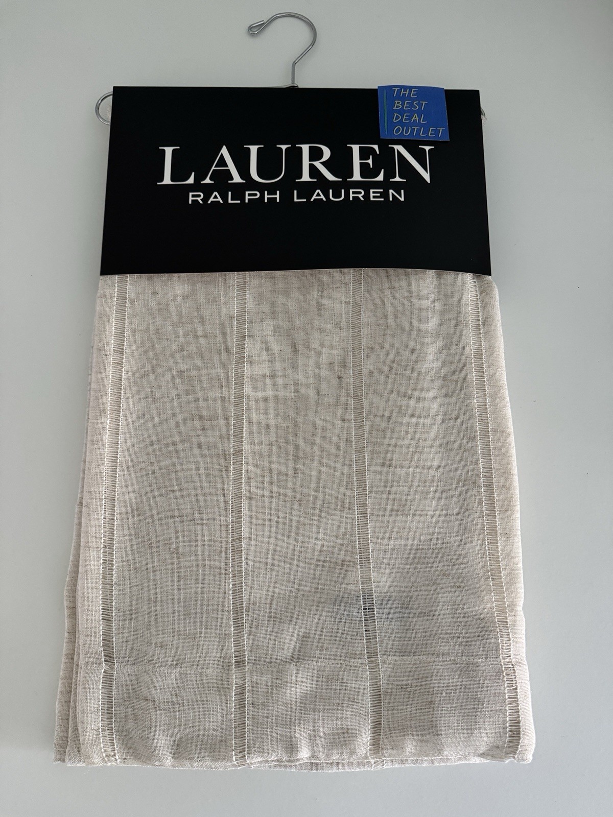 New Ralph Lauren Window Curtains 2 Panels Beige 54 x 96 Linen Hamilton Back Tab