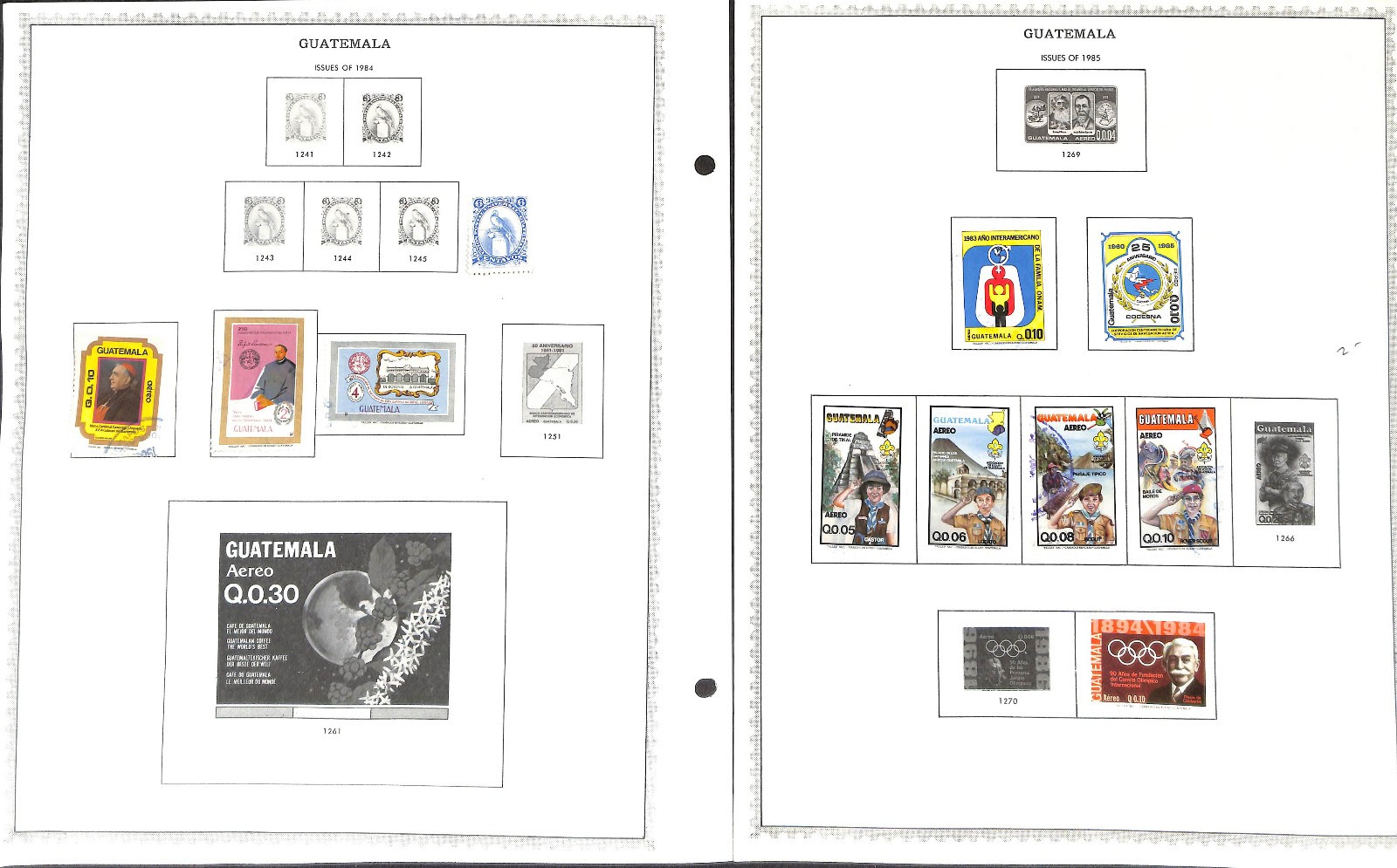 Guatemala Stamp Collection on 40 Minkus Pages, 1871-1991 (BJ)