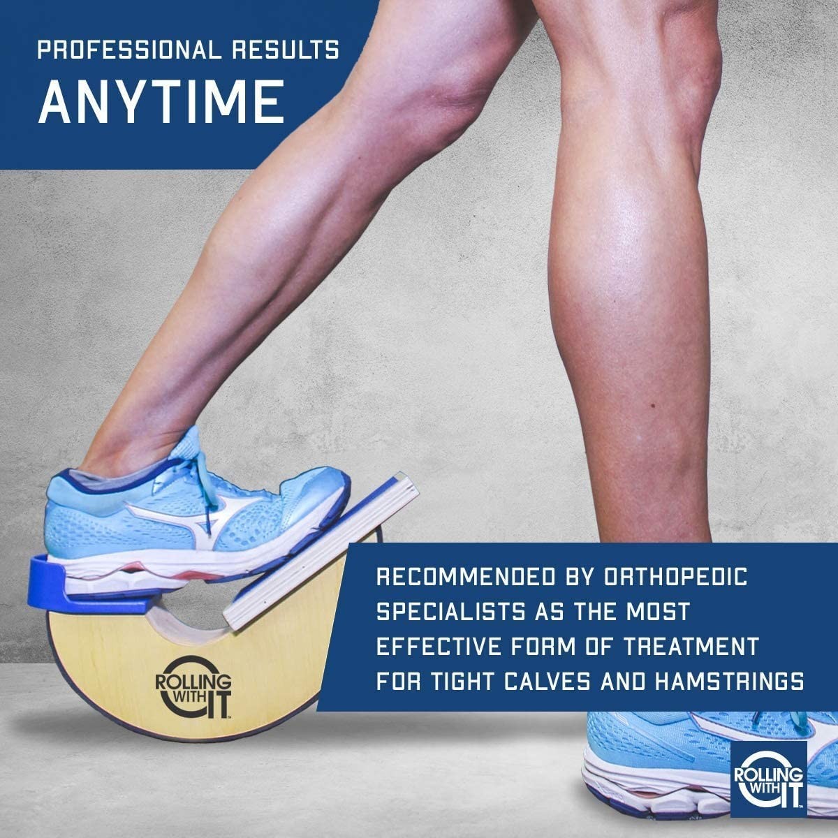 Wooden Foot Rocker - Calf Stretcher for Achilles Tendonitis, Plantar Fasciitis