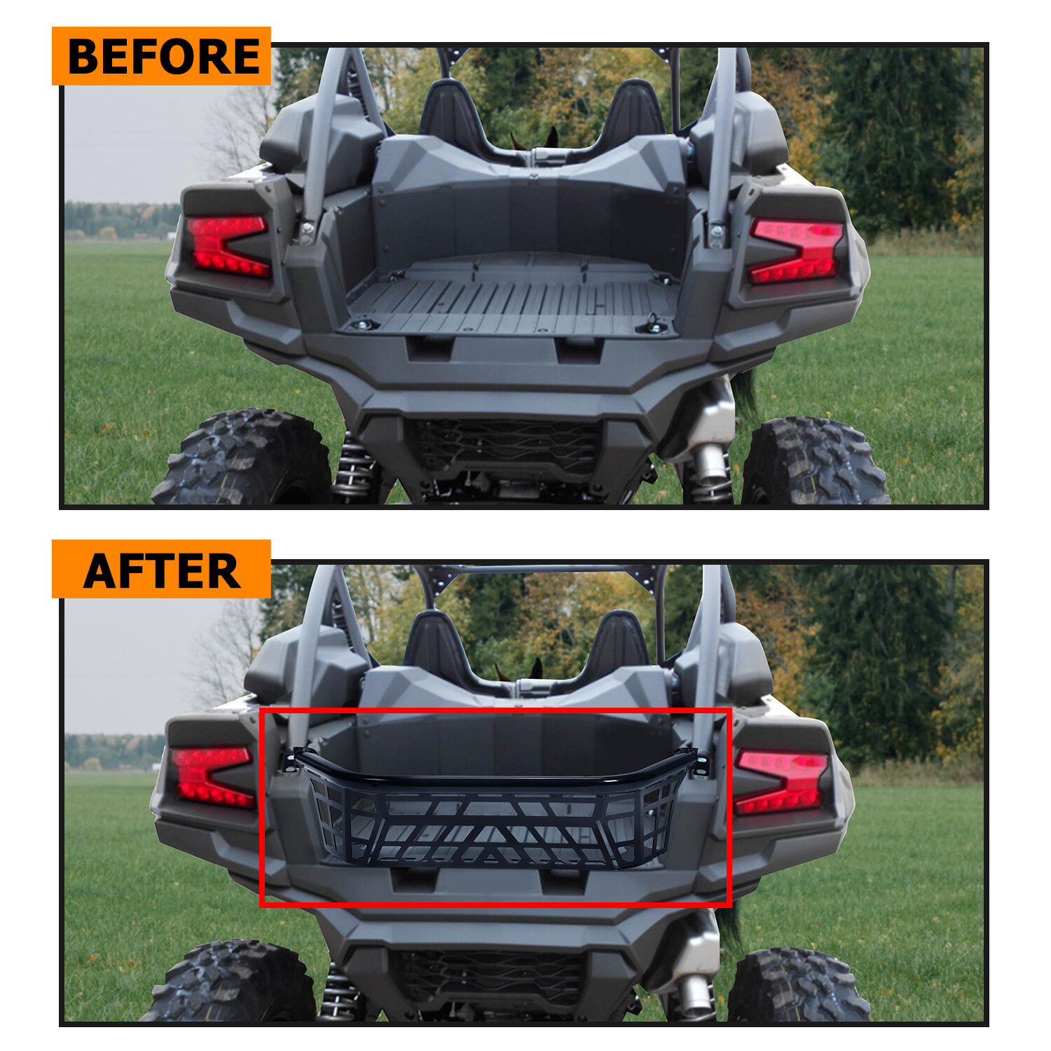 Tailgate Bed Enclosure For 2020-2023 Kawasaki Teryx KRX 1000 Rear Cargo Guard