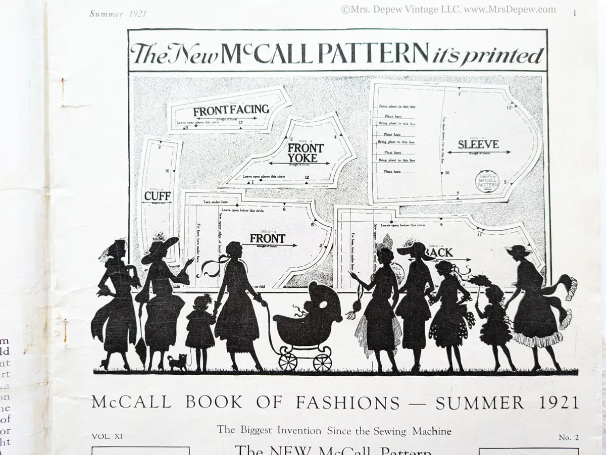 1921 Vintage Sewing Pattern Catalog McCall Book of Fashions Quarterly ORIGINAL