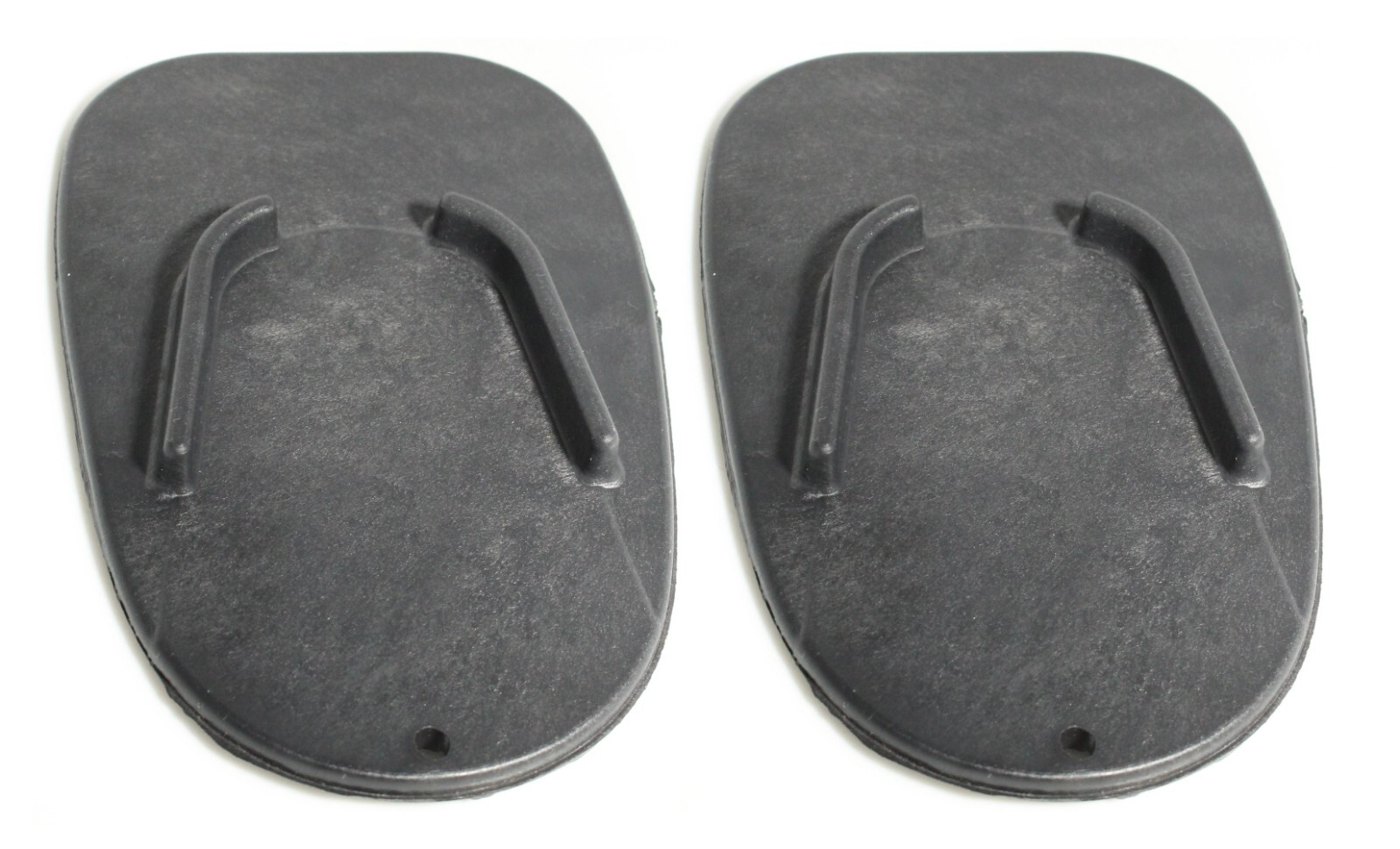 (2) Motorcycle Kickstand Pad Plate Biker's Kick Stand Black Harley Honda Plastic