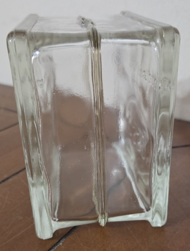 VINTAGE ADVERTISING GLASS BLOCK ESSO GAS OIL CO SAVINGS BANK COLLECTIBLE