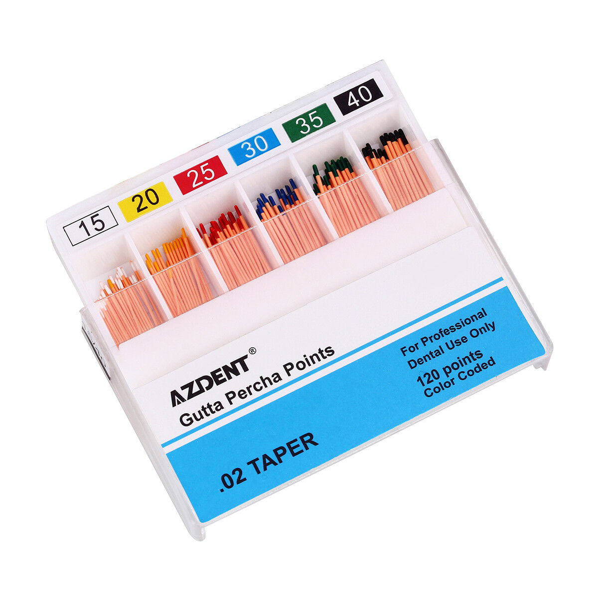 AZDENT Dental Endo Root Canal Gutta Percha Points Taper 0.02/0.04/0.06 15#-40#