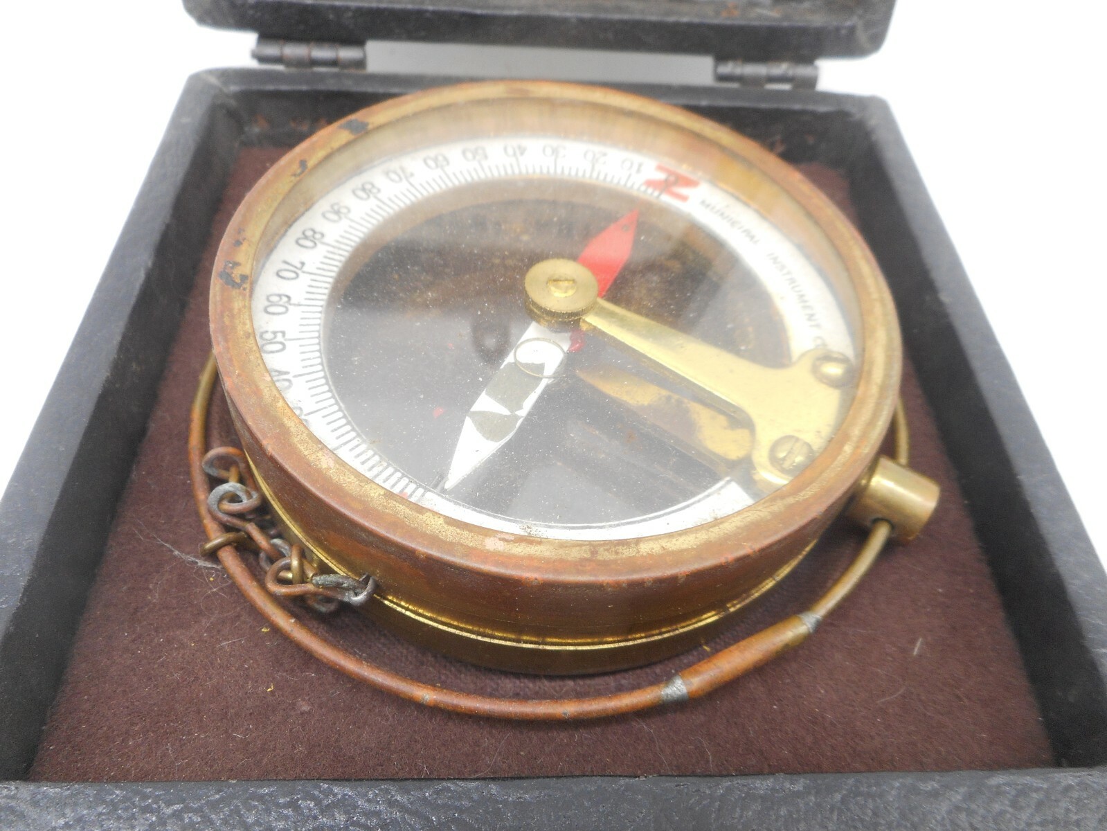 Vintage MUNICIPAL INSTRUMENT CO Dipping Needle Circle Mining Compass in Case