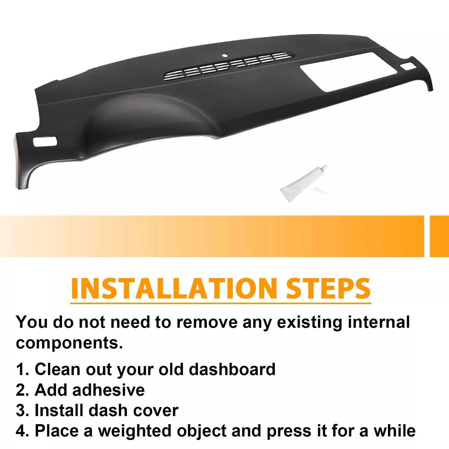 DASHBOARD Dash Cover Cap Black For 2007-2014 Avalanche Suburban Tahoe Yukon