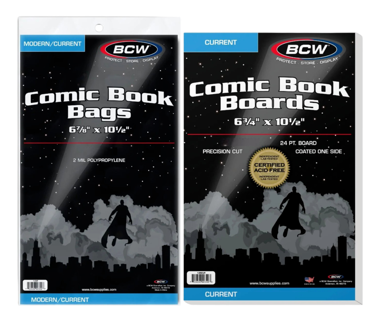 (50 pack) BCW Comic Book Bags (Modern/Current) and Boards Acid Free - Archival