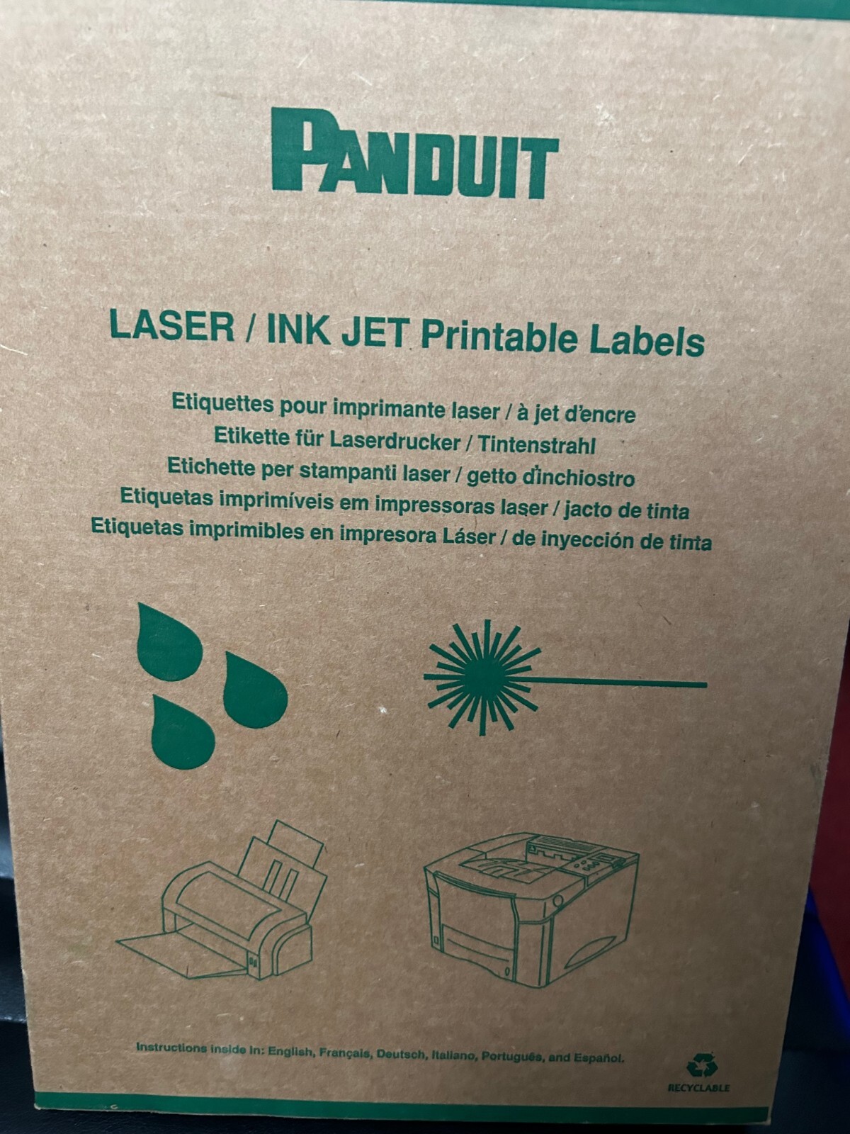 Panduit LJSL5-Y3-1 Self-Laminating Wire Labels - 1000 labels/box - 2 new, 1 used